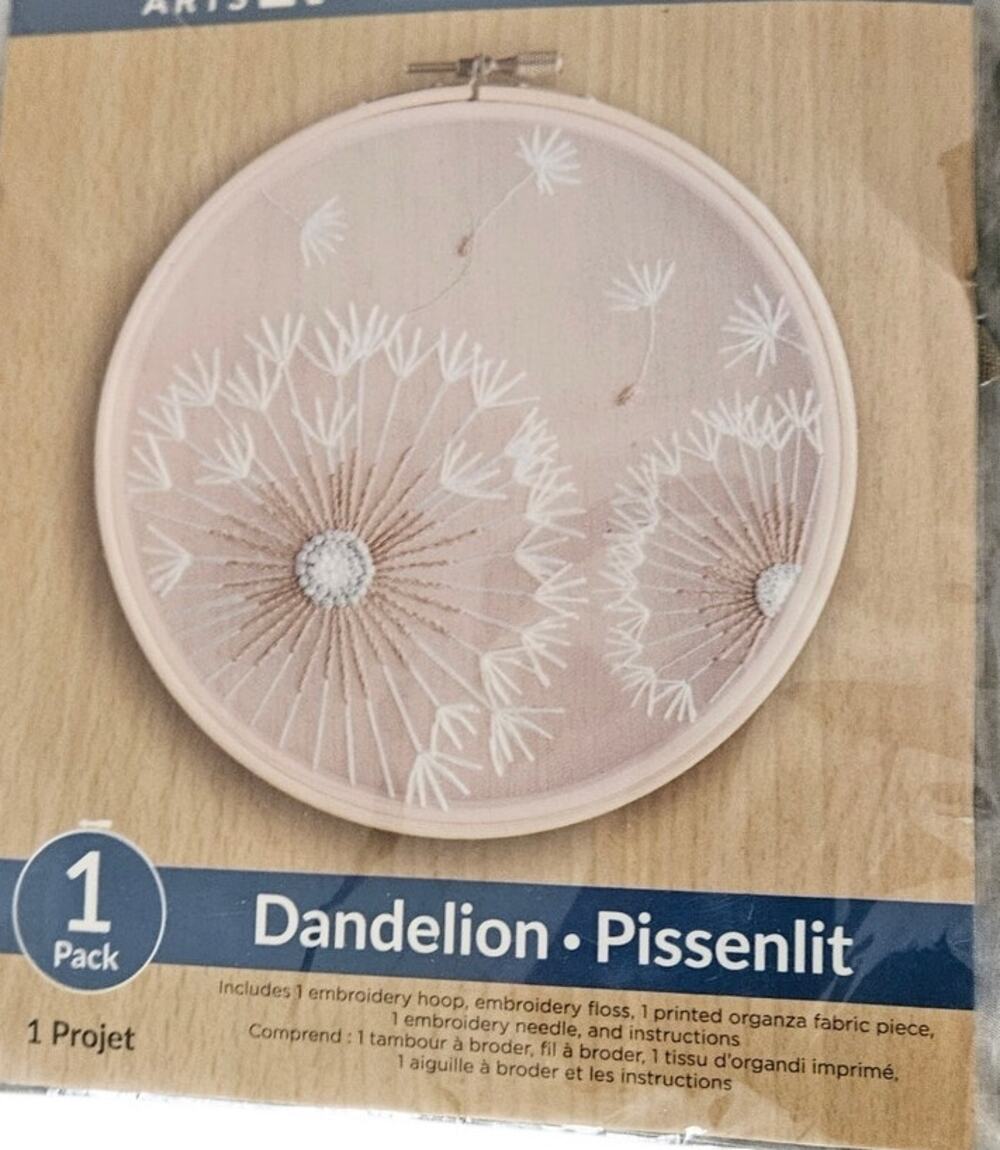 Leisure Arts Dandelion Hoop Stamped Embroidery Kit